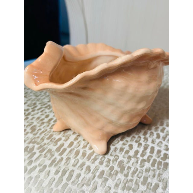 1960s Vintage Ceramic Shell Planter For Sale - Image 5 of 5
