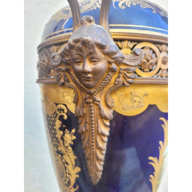 Covered Porcelain Vases in the style of Sèvres, Set of 2 For Sale - Image 6 of 18