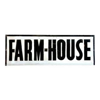 Vintage Industrial Large Porcelain "Farm-House" Sign For Sale
