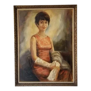 1960's Iris Cutler Oil Portrait Painting
