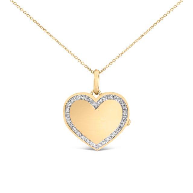 A tiny sanctuary for memories, this glowing heart locket wraps sentiment in a warm yellow-gold embrace. Its mirror-smooth...