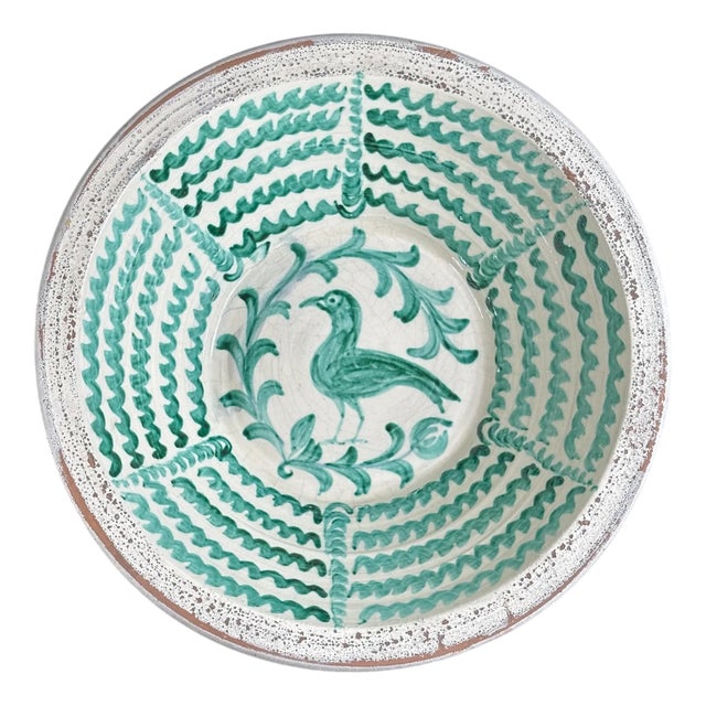 Spanish Large Fajalauza Ceramic Lebrillo Bowl For Sale