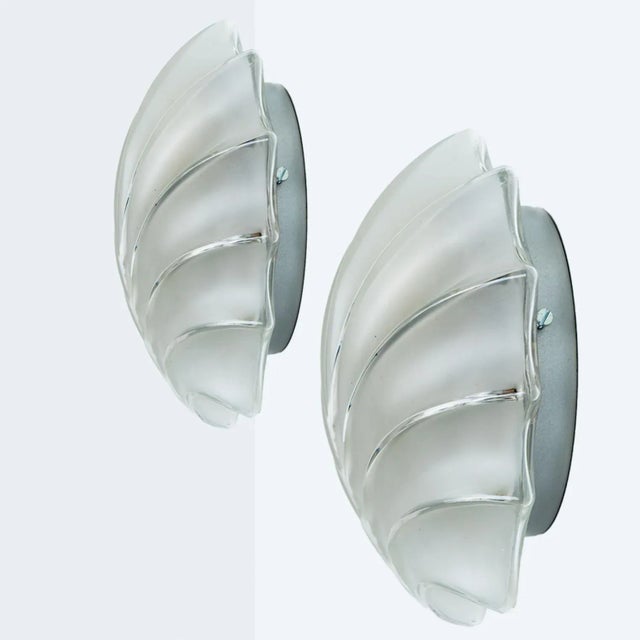 Leaf Shaped Glass Wall Lights, 1970s, Set of 2 For Sale - Image 15 of 18