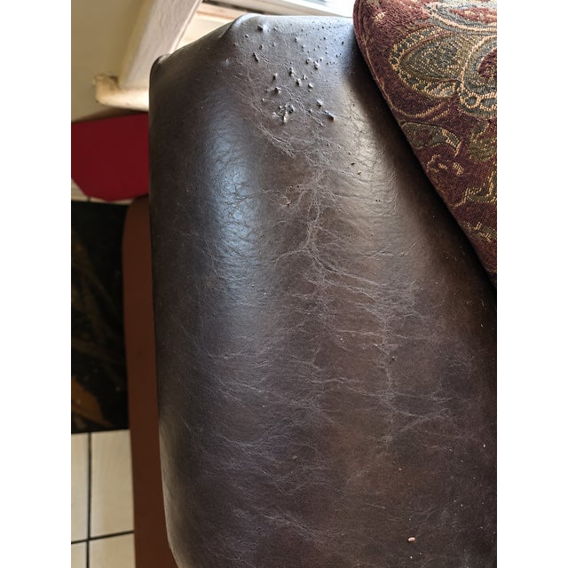 Textile Ornate Traditional Burgundy Sofa & Loveseat Set For Sale - Image 7 of 9
