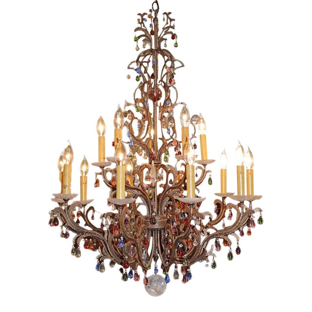 Schonbek Genisis 9882 Rock & Color Crystal 15 Light Chandelier For Sale