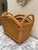Cabin Vintage Wood Wicker Honey Toned Storage Basket For Sale - Image 3 of 10