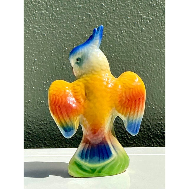 Chinoiserie Vintage Glazed Ceramic Cockatoo For Sale - Image 3 of 12
