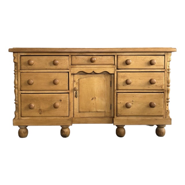 19th Century English Pine Dresser Base For Sale