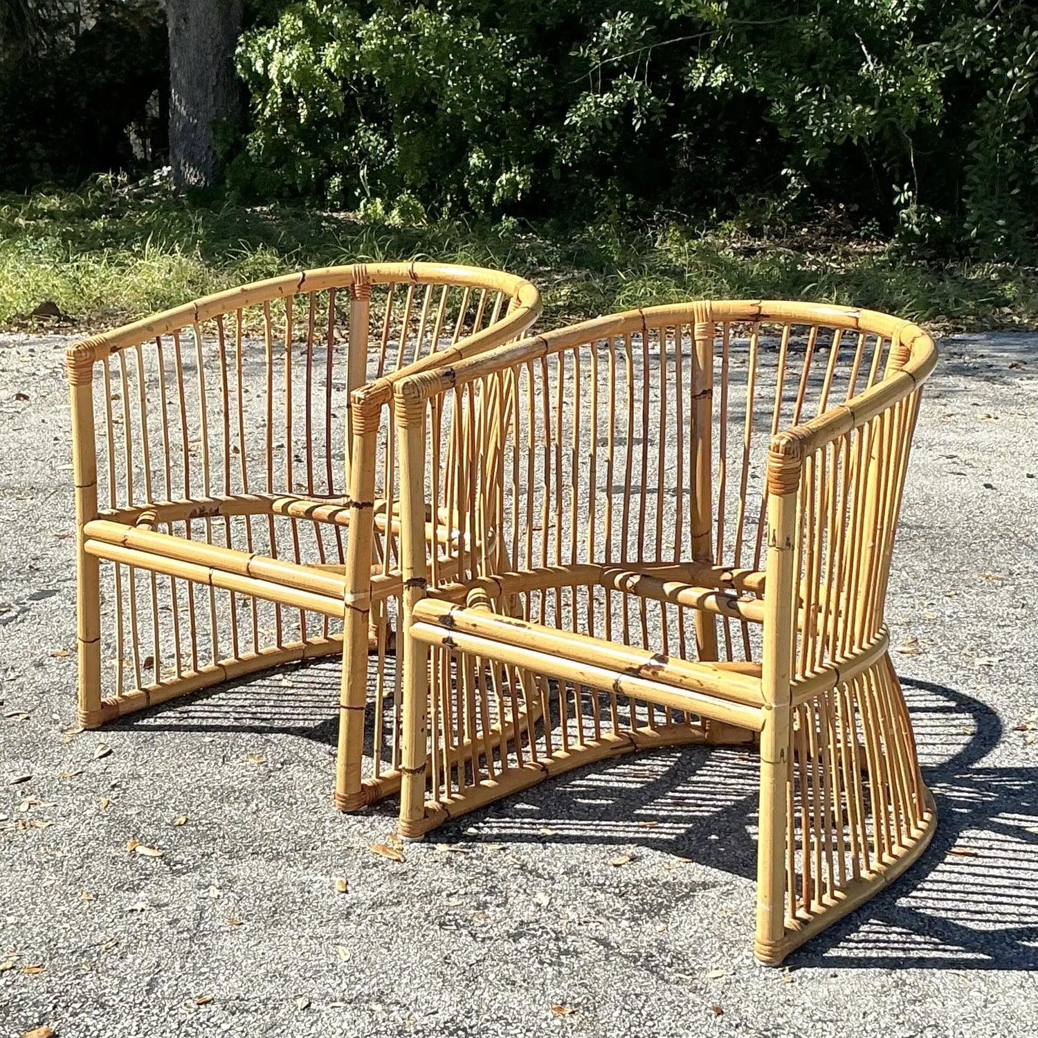 Vintage Coastal Bamboo Tub Chairs - a Pair — additional photo 2
