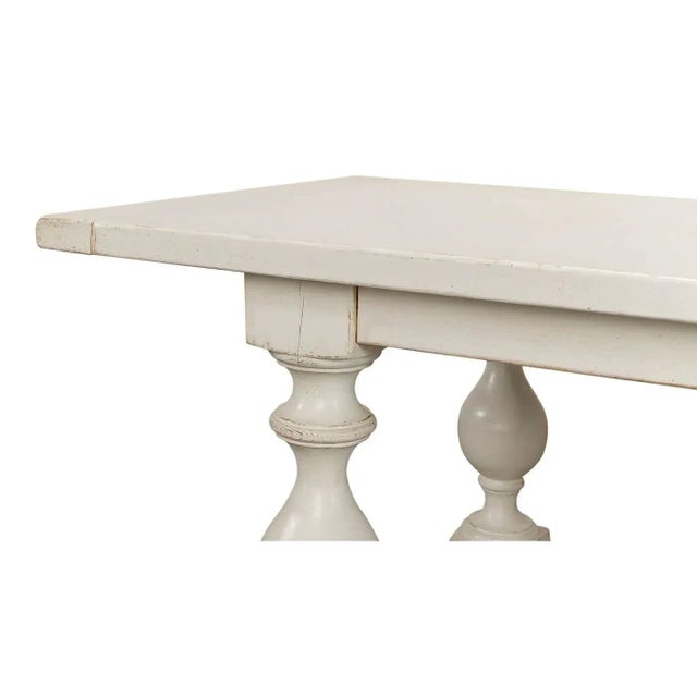 English Country Antique White Dining Table For Sale - Image 11 of 12