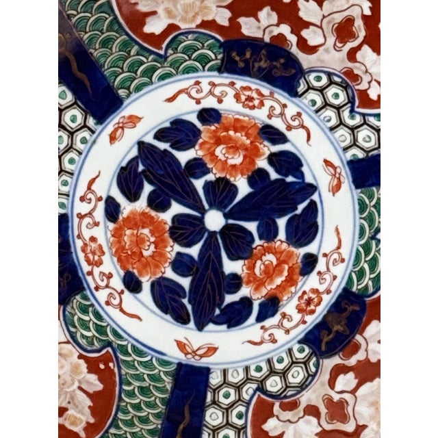 Imari Porcelain Vintage Japanese Imari Charger Plate — 12.5” — Hand‑Painted For Sale - Image 4 of 10