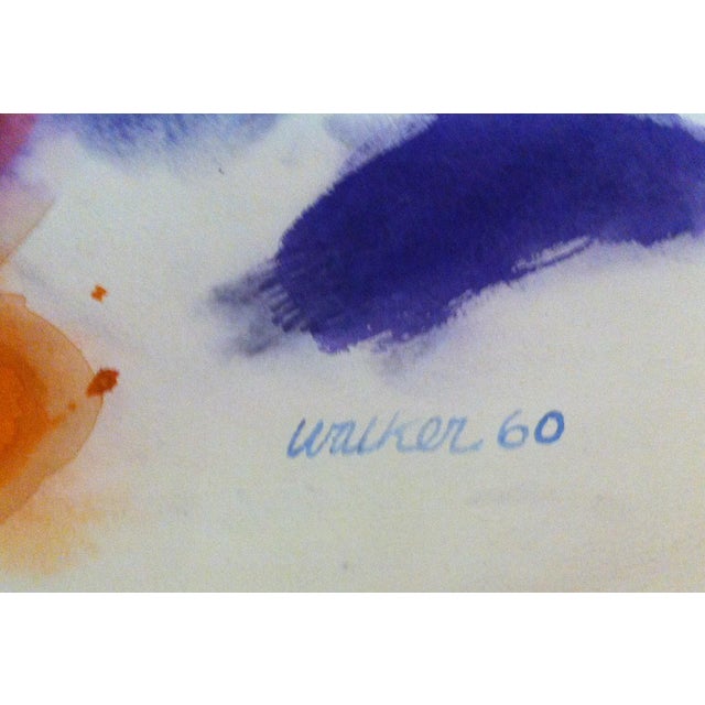 Mid-Century Modern Untitled Watercolor by Clay Walker For Sale - Image 3 of 3