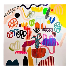 Contemporary Abstract Acrylic on Canvas Painting “All Around a Particular Place" by Daniela Marin