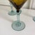 Glass Vintage Hand-Blown Tortoise Shell Pattern Blue Stem Martini Glasses - Set of 3 For Sale - Image 7 of 7