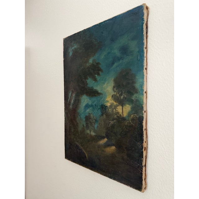 Antique French Landscape Painting Signed For Sale - Image 4 of 11