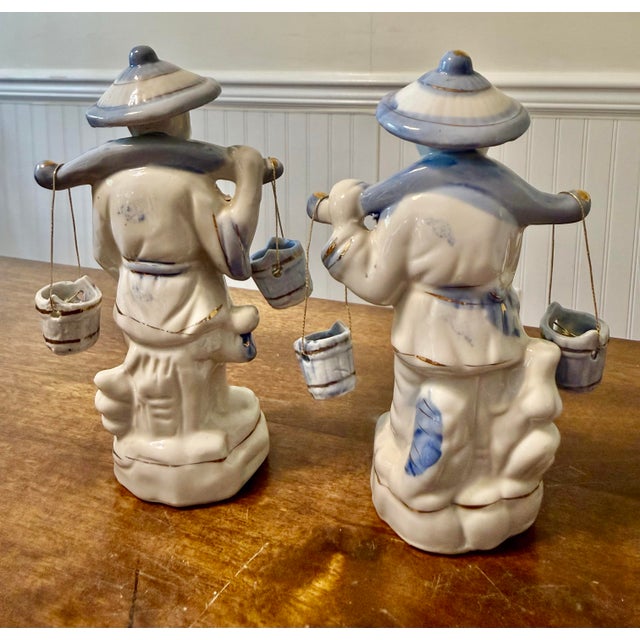 Ceramic 1940s Chinese Blue and White Figurines For Sale - Image 7 of 12