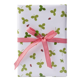 Schumacher Celia Clover Wrapping Paper In Ivory For Sale