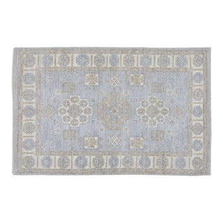 Turkish Oushak Hand Knotted Wool Rug, 4'x6' For Sale
