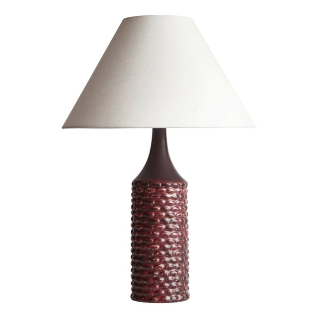 Large Table Lamp in Oxblood Glaze by Axel Salto for Royal Copenhagen, 1958 For Sale