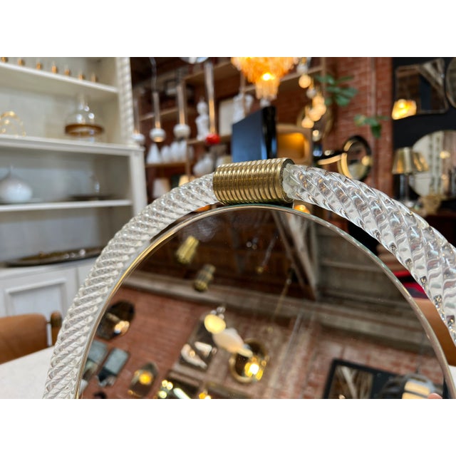 Mid-Century Modern Vintage Italian Murano Round Table Mirror 1960s For Sale - Image 3 of 8