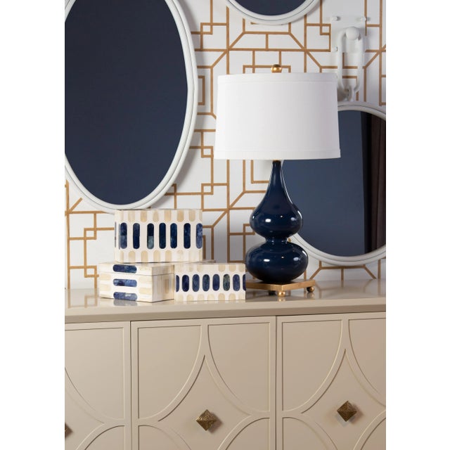 Transitional Grenada Mirror in White For Sale - Image 3 of 4