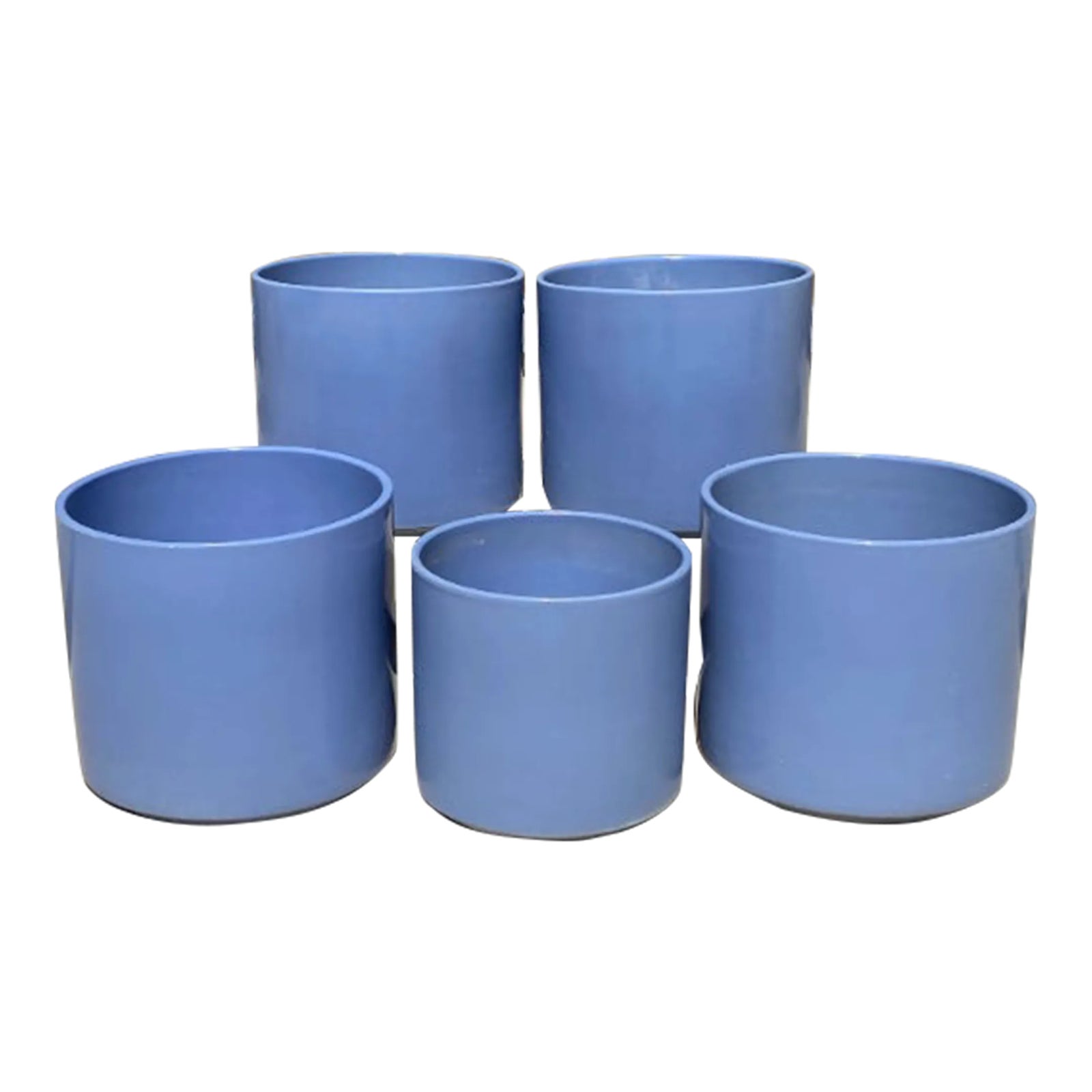 1980s Periwinkle Gainey AC Ceramic Pots - Set of 5 | Chairish