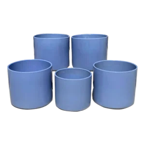 1980s Periwinkle Gainey AC Ceramic Pots - Set of 5