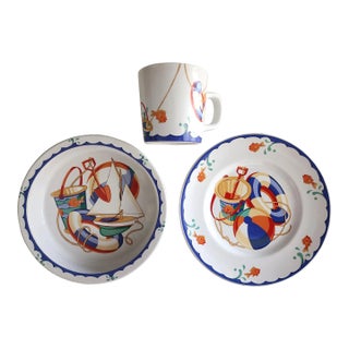 1990s Tiffany & Co. Seashore Childs Dinnerware Set- 3 Pieces For Sale