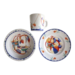 1990s Tiffany & Co. Seashore Childs Dinnerware Set- 3 Pieces