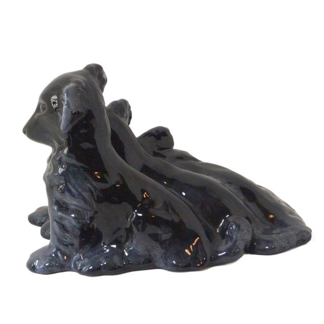 Mid-Century Modern 1940s Royal Haeger "Bunch O' Collie Pups" Figurine in Ebony Glaze For Sale - Image 3 of 9