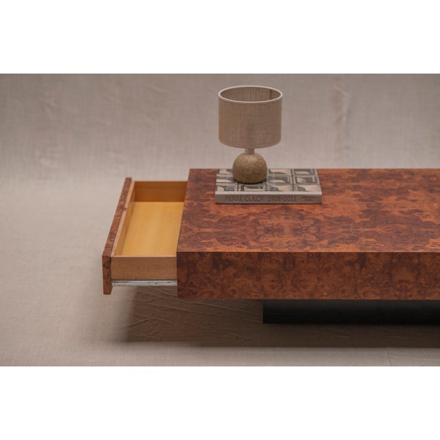 Vintage Burl Walnut Coffee Table by Jean-Claude Mahey, 1970s For Sale - Image 12 of 16