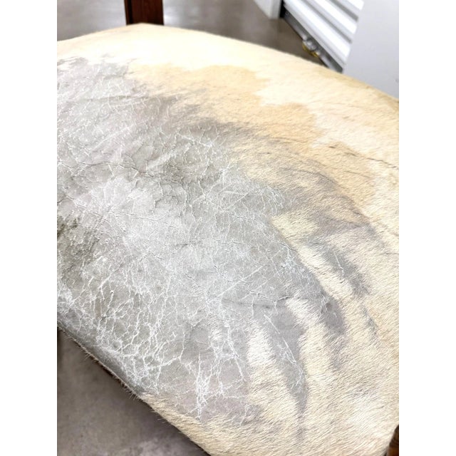 Antique Renaissance Style Carved Wood Animal Hide Throne Accent Chair For Sale - Image 18 of 18