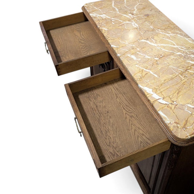 Early 20th-Century French Marble-Top Buffet, Guerin Paris Label For Sale - Image 17 of 18