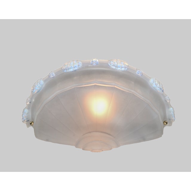 Large French Opalescent Art Deco Wall Sconce by Vandamme & Ezan 1930s France a Pair For Sale - Image 6 of 13