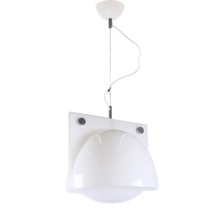 White Orione Pendant Lamp by Ermanno Lampa and Sergio Brazzoli for Guzzini, 1970s For Sale
