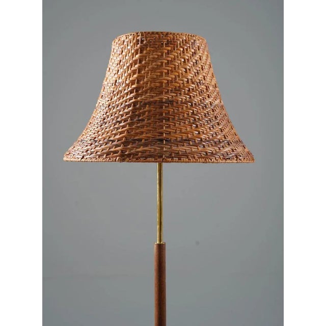 Swedish Floor Lamp in Brass and Teak by Stilarmatur Boréns, 1960s For Sale - Image 3 of 6