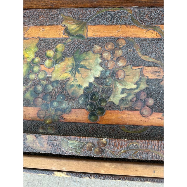 Wall Shelf 38” Arts & Crafts Style Wood Corbel Botanical, Railing For Sale - Image 9 of 12