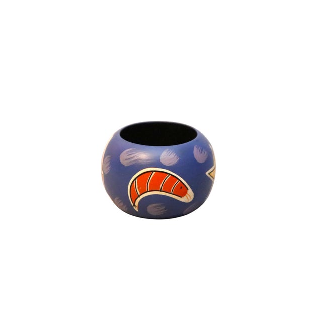 Whimsical Hand Painted Wooden Napkin Rings, Set of 12 For Sale - Image 4 of 6