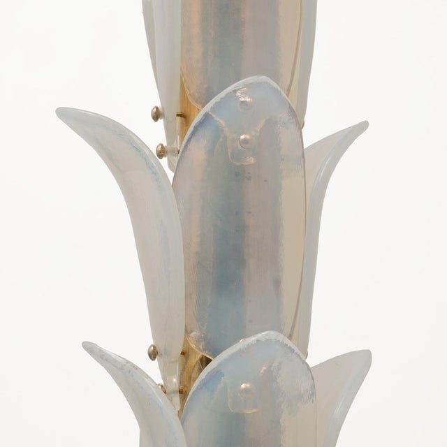 Iridescent Murano Glass and Brass Palm Tree Floor Lamp, 2000 For Sale - Image 6 of 10