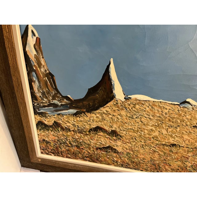 Emile Walters Signed Large Futuristic Landscape Oil on Canvas Painting For Sale - Image 9 of 11