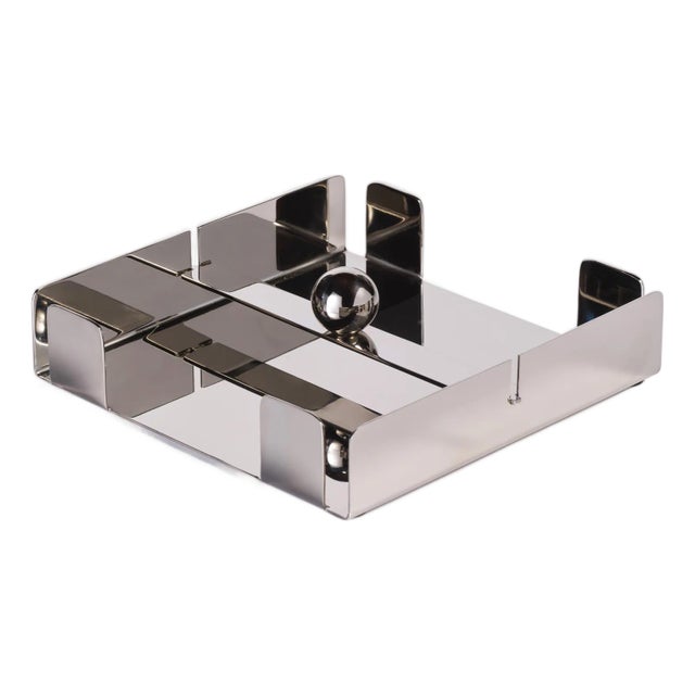 Basso Luncheon Napkin Holder, Nickel For Sale