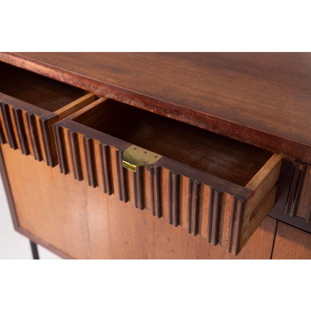 Metal Italian Sideboard with Brass Handles by Studio B.B.P.R. Branded, 1940s For Sale - Image 7 of 10