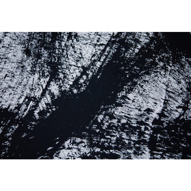 Textile Large Abstract Painting "Movement in Black and White 1" by Simon Findlay For Sale - Image 7 of 13