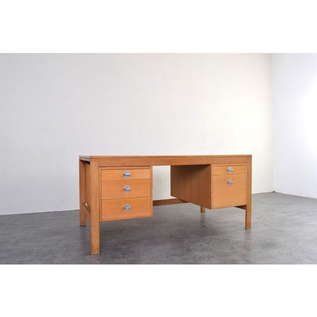 Brown Mid-Century Oak Desk by Chr. Rasmussen for Randers Møbelfabrik, 1970s For Sale - Image 8 of 18