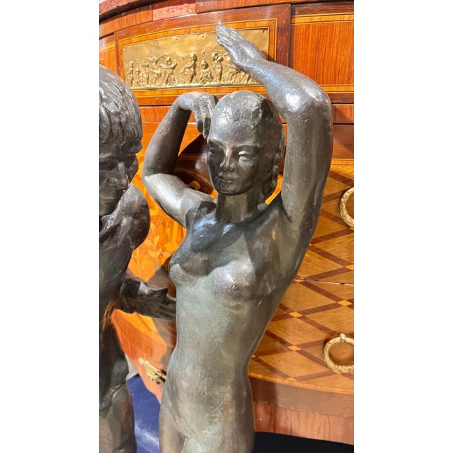 Metal Large Bronze Figurative Sculpture by Firmin Vandewoude (1907-1994) For Sale - Image 7 of 12