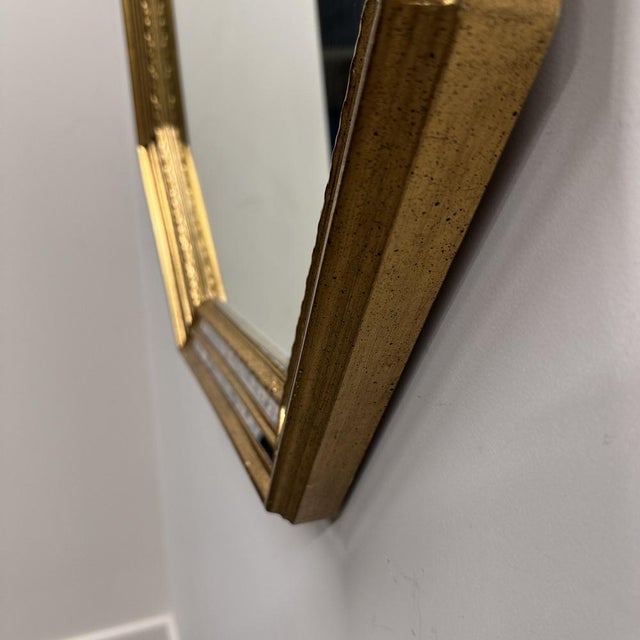 Vintage Gold Gilt Octagonal Mirrors by Deknudt, Belgian, 1970s For Sale - Image 6 of 10