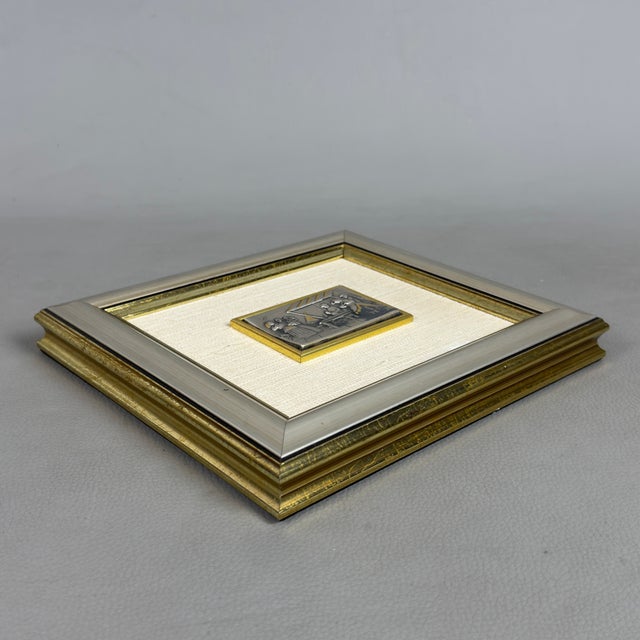 Silver Plated High Relief Plaques in Vintage Wooden Frames by Ottaviani, 20th Century For Sale - Image 5 of 11