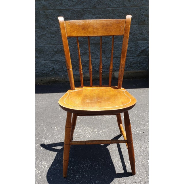 Nichols & Stone 1960s Nichols and Stone Maple Windsor Dining Chairs, Set of 4 For Sale - Image 4 of 9
