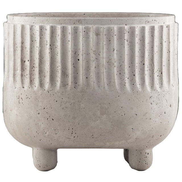 Travertine Crenature Vase by Nina Magon For Sale - Image 4 of 4