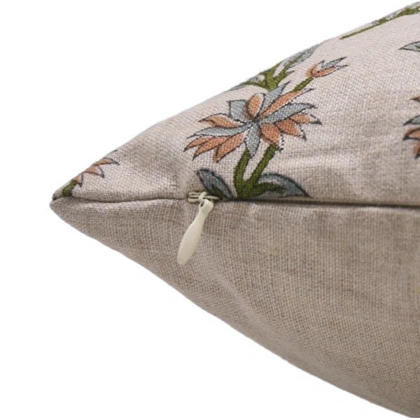 Fabdivine Traditional Handblock Print Cushion Cover 22x22 Inch- Deepika For Sale - Image 4 of 5